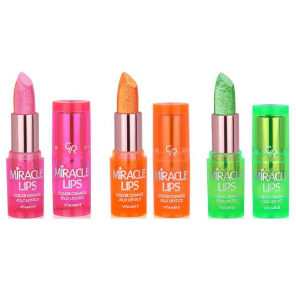 رژ لب ژله ای حرارتی با قابلیت تغییر رنگ گلدن رز مدل Miracle Lips وزن ۳.۷ گرم
