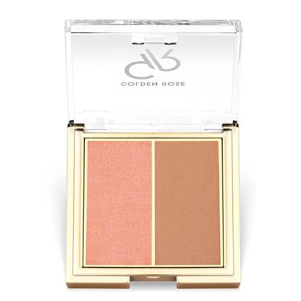 پالت رژ گونه دو رنگ براق و مات گلدن رز مدل Iconic Duo وزن ۶ گرم