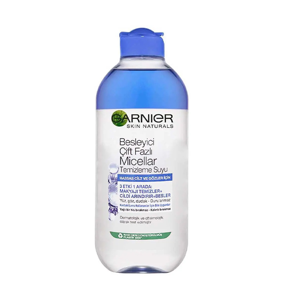 میسلار واتر دوفاز پاک‌کننده گارنیه مناسب پوست حساس حجم ۴۰۰ میل