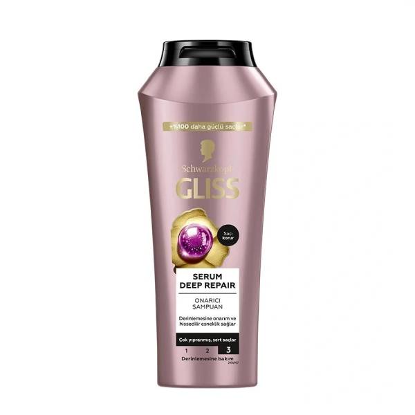 شامپو احیاکننده مناسب موهای خشک و آسیب‌دیده گلیس مدل Serum Deep Repair حجم 500 میل