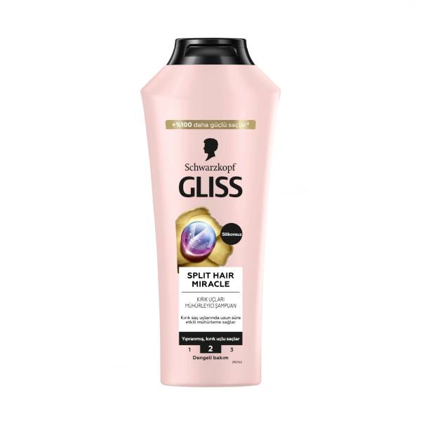 شامپو ضد موخوره مناسب موهای آسیب‌دیده گلیس مدل SPLIT HAIR MIRACLE حجم 500 میل