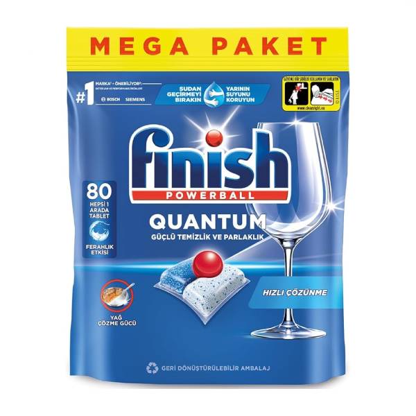 قرص ماشین ظرفشویی فینیش مدل Quantum Powerball بسته 80 عددی