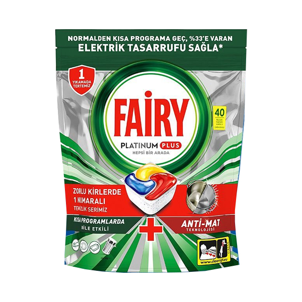 قرص ماشین ظرفشویی فیری مدل Platinum Plus بسته 40 عددی