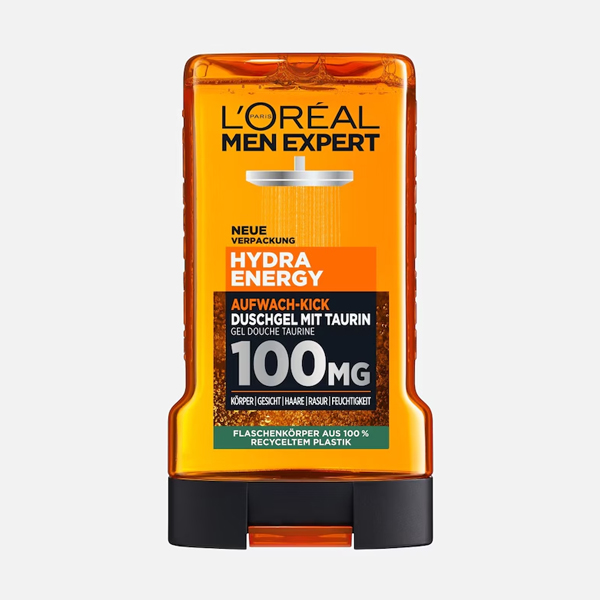 شامپو سر و بدن مردانه انرژی‌بخش لورآل مدل Hydra Energetic حجم 300 میل