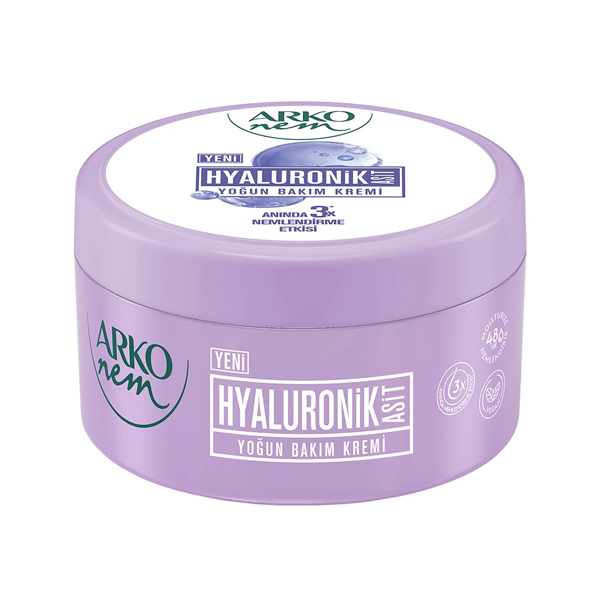 کرم مرطوب‌کننده و جذب سریع آرکو مدل Hyaluronik Asit حجم ۲۵۰ میلی‌لیتر