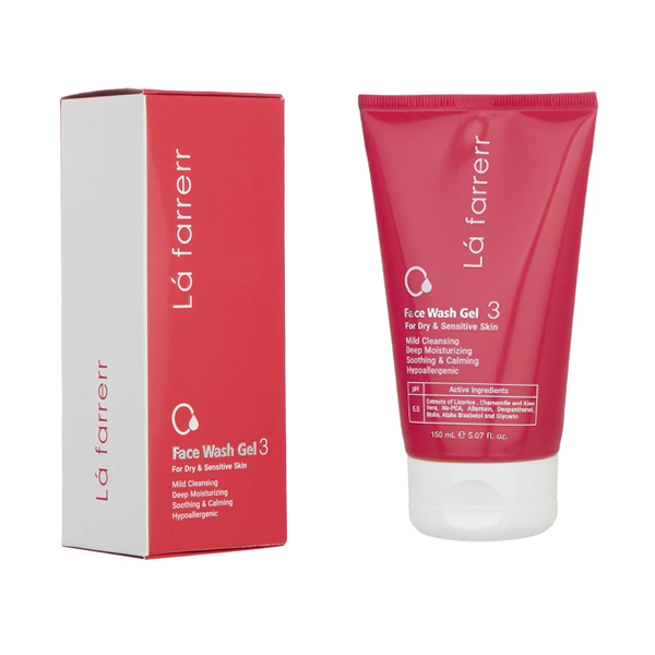 ژل شست‌وشوی صورت لافارر مناسب پوست‌های خشک و حساس مدل Face Wash Gel 3 حجم 150 میلی‌لیتر