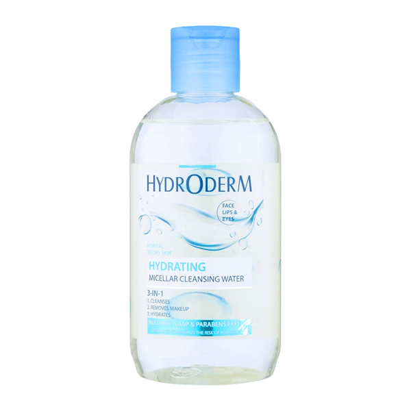 محلول پاککننده آرایش 3 کاره مناسب پوستهای خشک حاوی عصاره آلوئه ورا هیدرودرم مدل Hydrating حجم 250 میلیلیتر