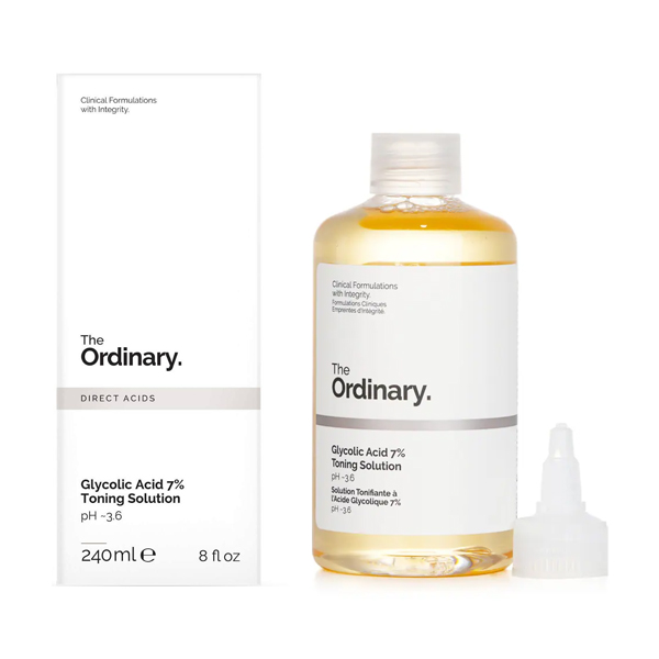 تونر لایه‌بردار و درخشان‌کننده حاوی گلیکولیک اسید 7% اوردینری حجم 240 میل