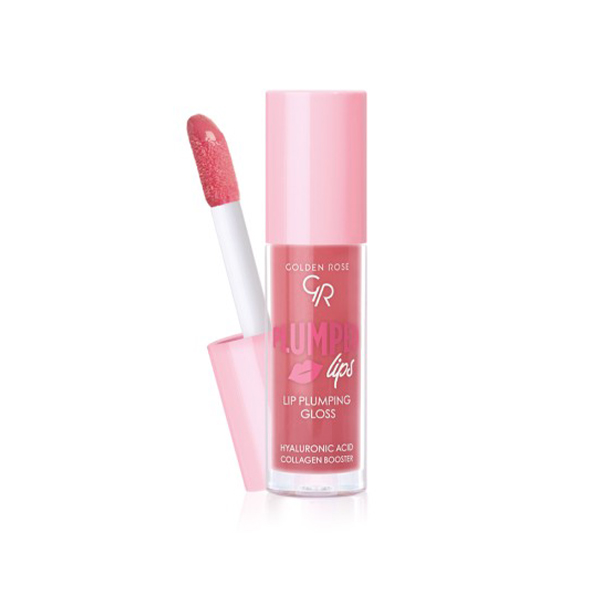 رژ لب مایع حجم‌دهنده حاوی روغن جوجوبا و ویتامین E گلدن رز مدل Plumped حجم 4.7 میل