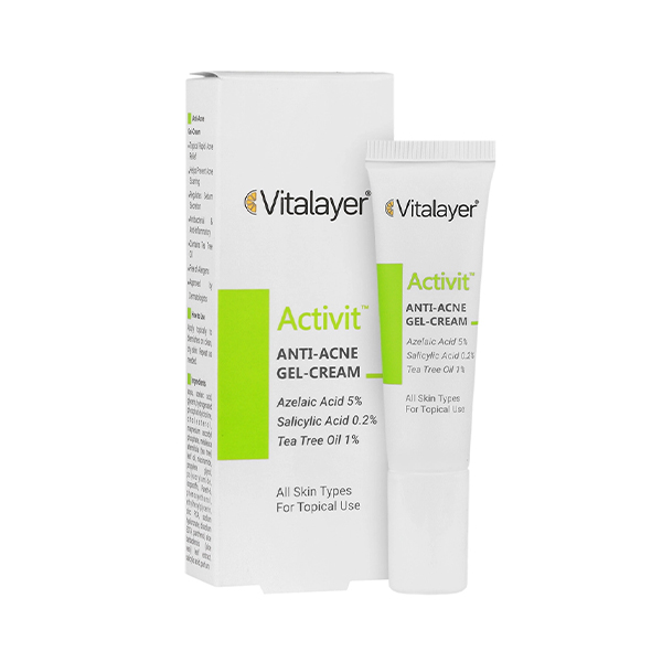 ژل کرم ضد جوش تنظیم‌کننده چربی پوست چرب ویتالیر مدل Activit حجم 15 میل