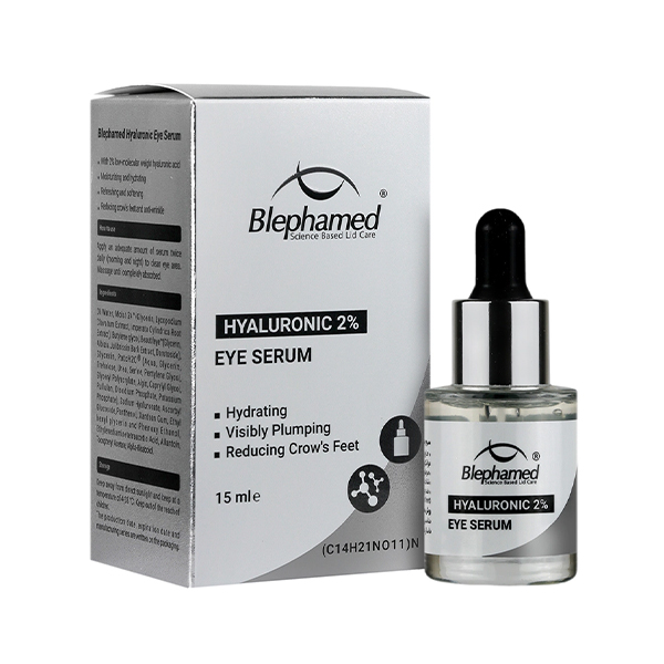 سرم دور چشم مرطوب‌کننده و ضدچروک هیالورونیک 2% بلفامد حجم 15 میل