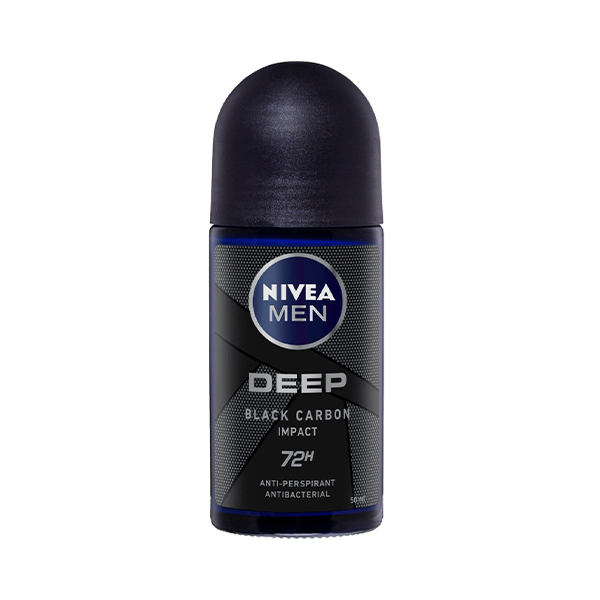 رول ضد تعریق مردانه 72 ساعته با کربن فعال نیوآ مدل Deep Black Carbon Impact حجم 50 میل
