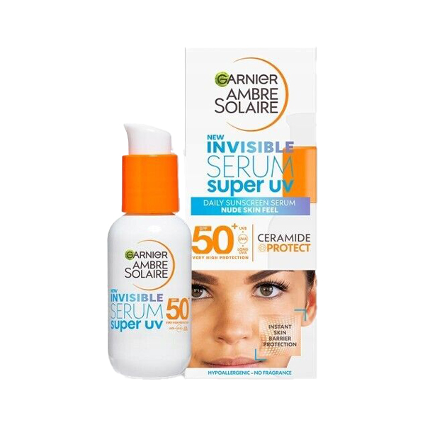 سرم ضد آفتاب و مرطوب‌کننده صورت گارنیه مدل Ambre Solaire Super UV SPF 50+ حجم 30 میل