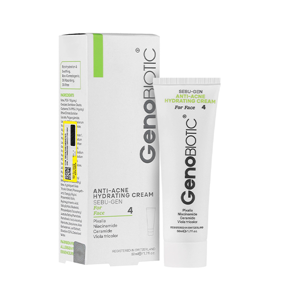 کرم آبرسان فاقد چربی و ضد آکنه ژنو بایوتیک مدل Anti-Acne حجم 50 میل
