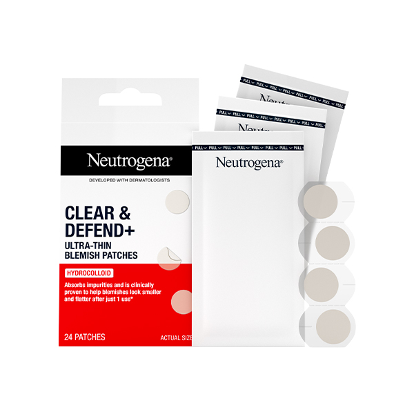 پچ ضد جوش هیدروکلوییدی با اثرگذاری سریع نوتروژینا مناسب انواع پوست مدل Clear & Defend+ بسته ۲۴ عددی