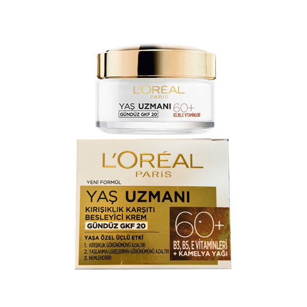 کرم روز ضد چروک و تقویت‌کننده لورآل مخصوص سنین بالای ۶۰ سال حاوی کلسیم B5 و SPF 20 مدل Age Expert حجم 50 میل
