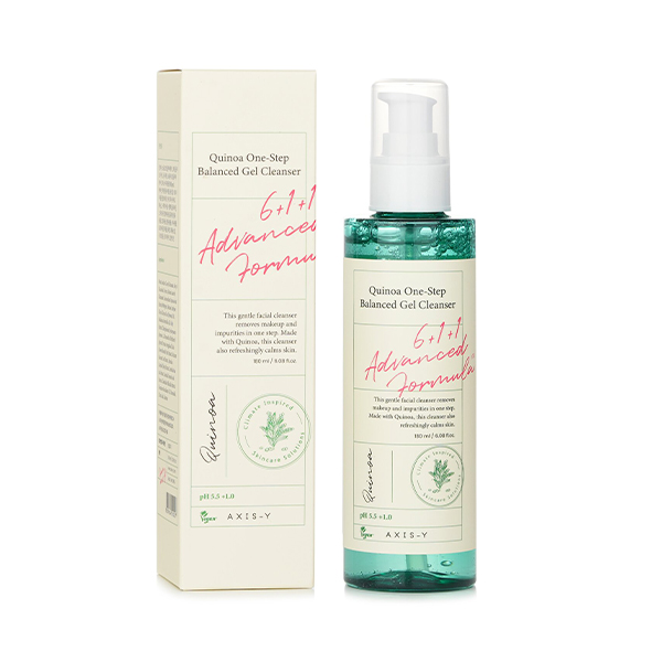ژل شستشوی متعادل‌کننده pH و پاک‌کننده آرایش اکسیس وای حاوی عصاره کینوا و سنتلا مدل Quinoa One Step حجم 180 میل