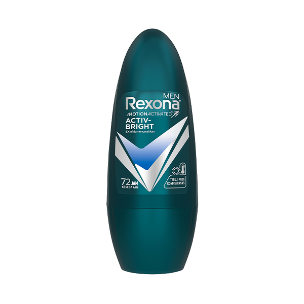 رول ضد تعریق مردانه روشن‌کننده پوست رکسونا با ماندگاری ۷۲ ساعته مدل Active Bright حجم 45 میل