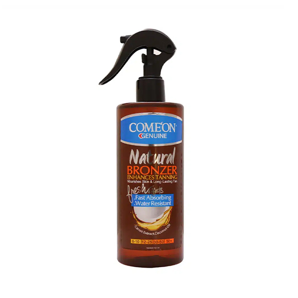 روغن برنزه کننده کامان حاوی روغن هویج و نارگیل مناسب انواع پوست مدل Tanning Oil حجم 400 میل