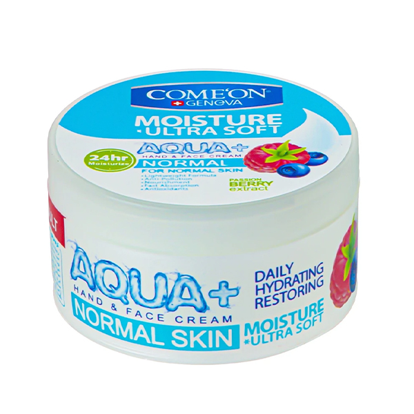 کرم مرطوب‌کننده و نرم‌کننده کامان آبرسان مخصوص پوست‌های معمولی مدل Ultra Soft Aqua+ حجم 250 میل