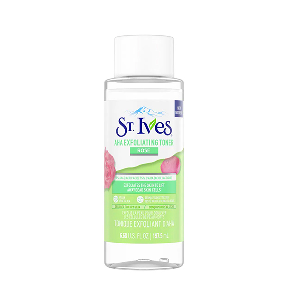 تونر لایه‌بردار و روشن‌کننده پوست سینت ایوز حاوی AHA و عصاره گل رز مدل Exfoliating حجم 197.5 میل