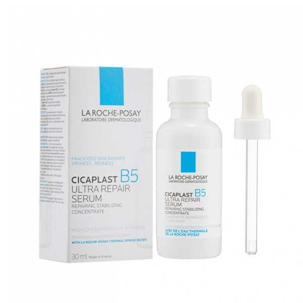 سرم ترمیم‌کننده جای زخم  لاروش پوزای حاوی ویتامین B5 و هیالورونیک اسید مدل Cicaplast B5 حجم 30 میل