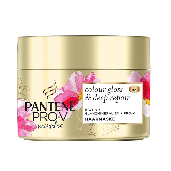 ماسک موی ترمیم‌کننده و درخشان‌کننده پنتن حاوی بیوتین و مواد معدنی مخصوص موهای رنگ‌شده مدل Colour Gloss & Deep Repair حجم 300 میل