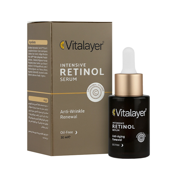 سرم ضد چروک و جوانساز قوی ویتالیر حاوی رتینول مناسب انواع پوست مدل Intensive Retinol حجم 30 میل