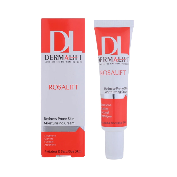 کرم مرطوب‌کننده و تسکین‌دهنده درمالیفت مخصوص پوست‌های حساس و مستعد قرمزی مدل Rosaliift حجم 30 میل