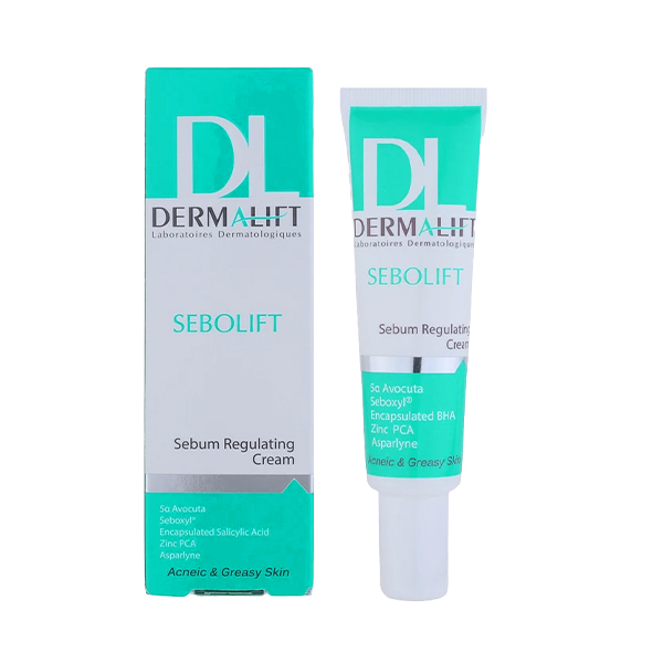 کرم ضد جوش و متعادل کننده چربی پوست درمالیفت مناسب پوست های چرب و جوشدار مدل Sebolift حجم 30 میل