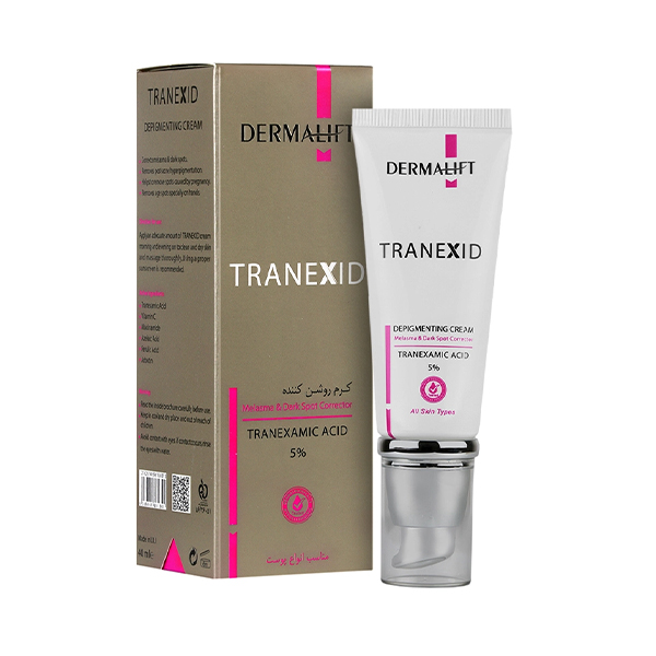 کرم ضد لک قوی درمالیفت حاوی ترانگزامیک اسید مناسب لک‌های بارداری و آکنه مدل Tranexid حجم 40 میل