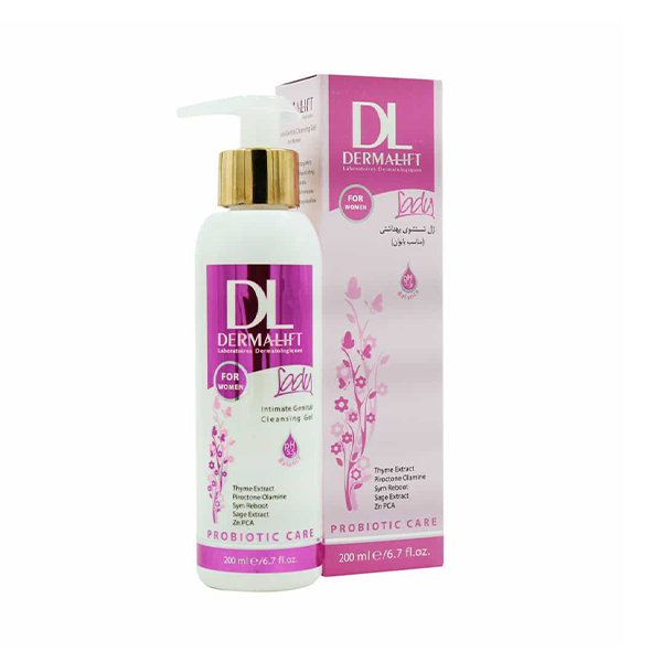 ژل بهداشتی بانوان درمالیفت مناسب استفاده روزانه ضد خارش و سوزش مدل Lady حجم 200 میل