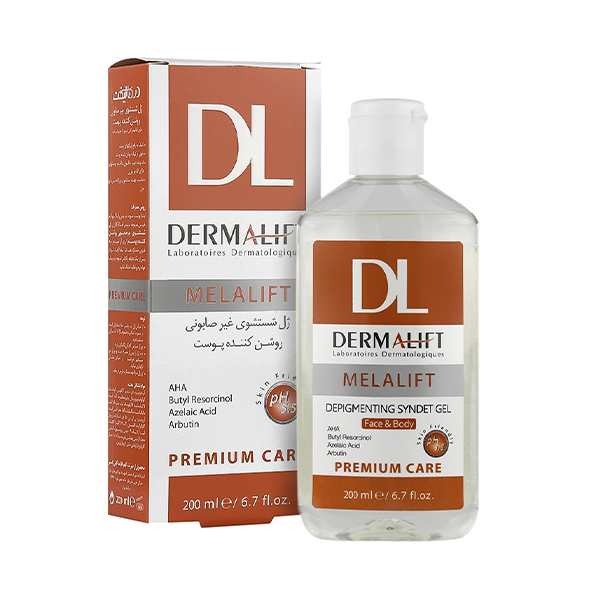 ژل شستشوی روشن‌کننده و ضد لک درمالیفت حاوی ترانگزامیک اسید مدل Melalift حجم 200 میل