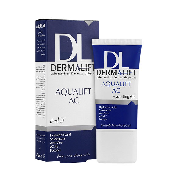 ژل آبرسان و کنترل‌کننده چربی درمالیفت مخصوص پوست‌های چرب و جوشدار مدل Aqualift AC حجم 50 میل