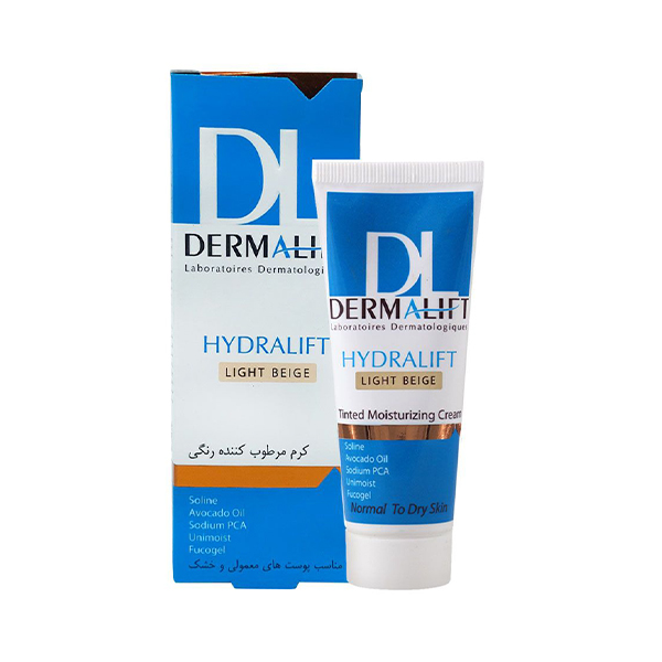کرم مرطوب‌کننده رنگی و آبرسان درمالیفت مخصوص پوست‌های خشک و معمولی مدل Hydralift حجم 40 میل