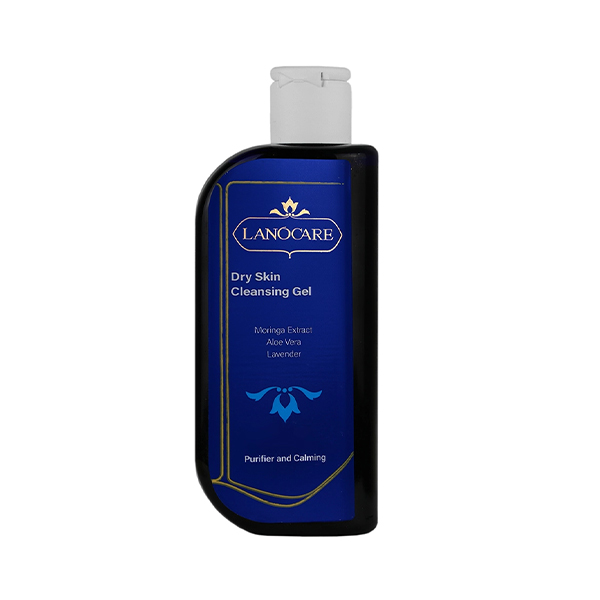 ژل شستشوی صورت آبرسان و ملایم لانوکر مدل Dry Skin حاوی آلوئه‌ورا و مورینگا حجم 200 میل
