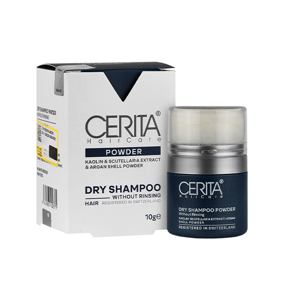 شامپو خشک پودری جذب کننده چربی و حجم دهنده سریتا وزن ۱۰ گرم