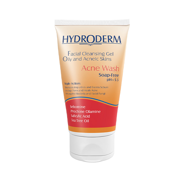 ژل شستشو صورت هیدرودرم مناسب برای پوستهای چرب، جوشدار، آکنه ای و حساس حجم 150 میل