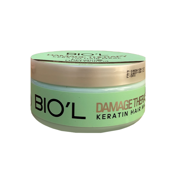 ماسک موی داخل حمام بیول مدل Damage Therapy حاوی کراتین هیدرولیز شده و کینوای طلایی مناسب موهای خشک و آسیب دیده حجم ۲۲۰ میل