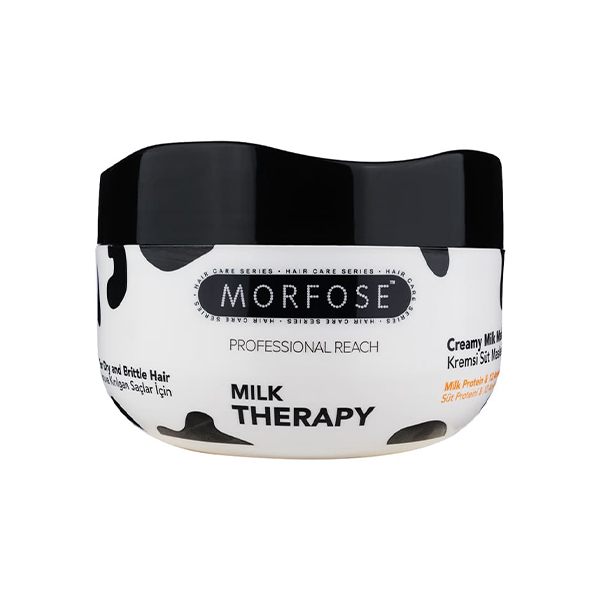 ماسک موی داخل حمام مورفوس مدل Milk Therapy حاوی پروتئین شیر و ۱۲ آمینو اسید حجم ۵۰۰ میل