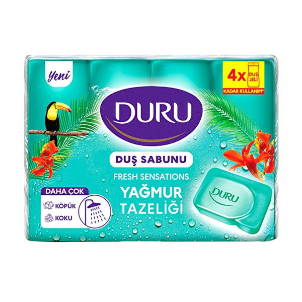 صابون جامد حمام دورو مدل Jungle Fresh با رایحه طراوت جنگل بسته ۴ عددی (۴ × ۱۵۰ گرم)