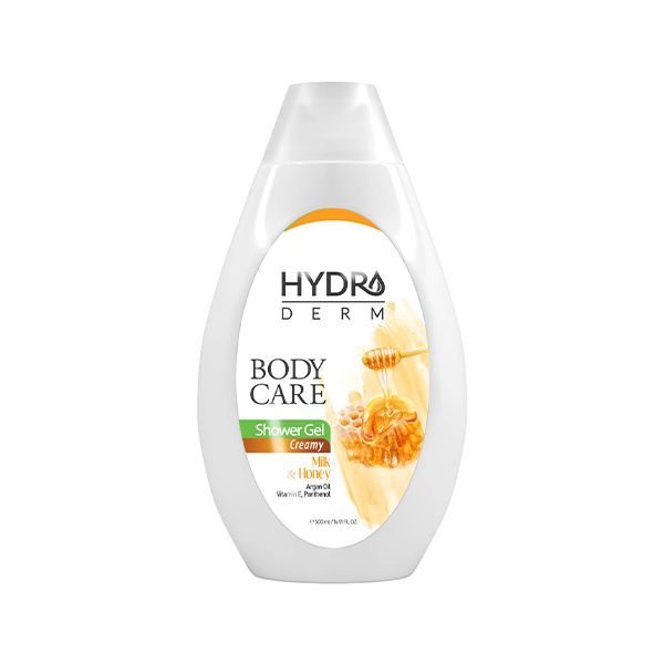 شامپو بدن کرمی هیدرودرم حاوی عصاره شیر و عسل PH متعادل حجم ۵۰۰ میل