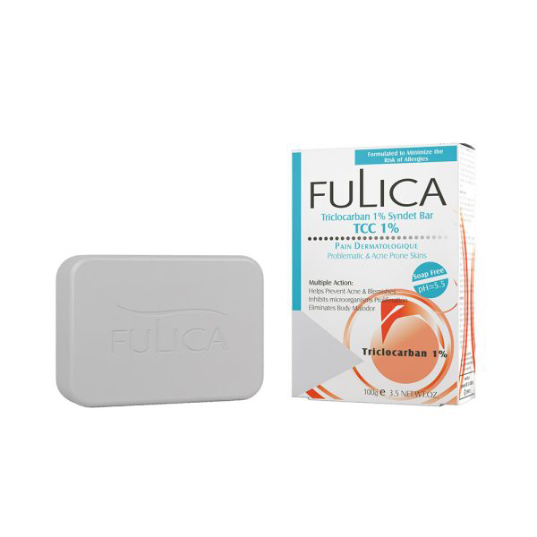 پن ضد جوش غیر صابونی فولیکا حاوی ۱٪ تری کلوکربان مناسب پوست‌های جوشدار وزن ۱۰۰ گرم