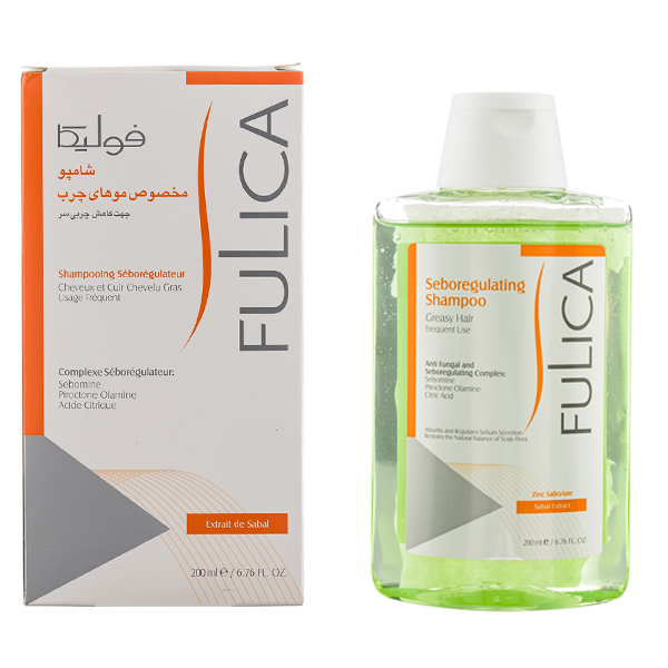 شامپو تنظیم کننده چربی و ضد قارچ فولیکا مناسب موهای چرب حجم ۲۰۰ میل