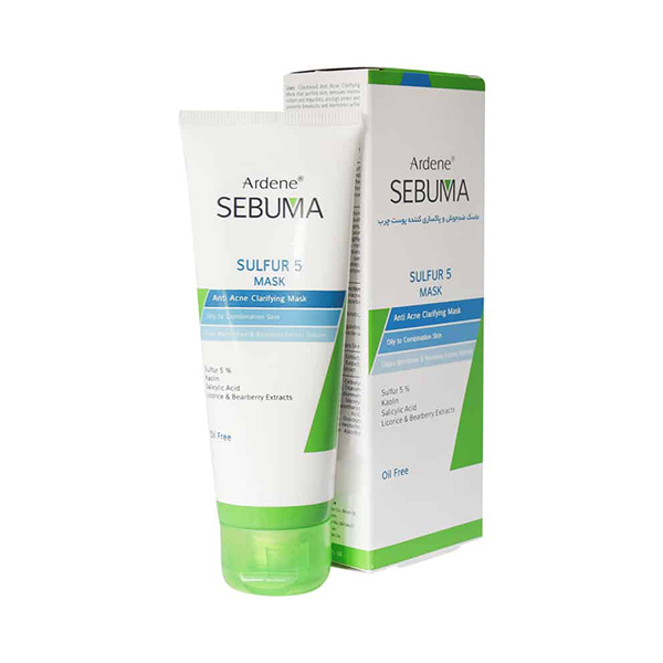 ماسک ضد جوش و پاکسازی کننده آردن سبوما حاوی گوگرد ۵٪ مناسب پوست‌های چرب و جوشدار حجم ۷۵ میل