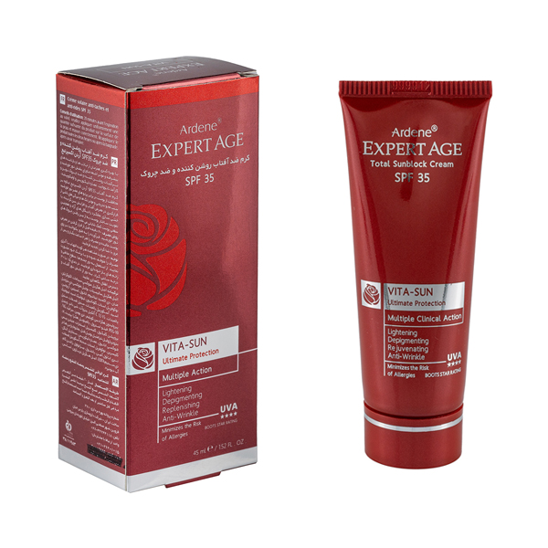 کرم ضد آفتاب روشن کننده و ضد چروک آردن اکسپرتیج SPF 35 مدل Vita Sun حجم ۴۵ میل