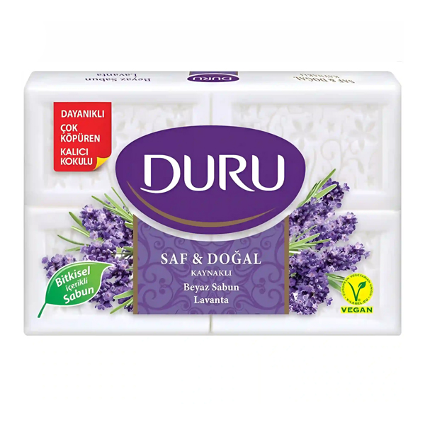 صابون کرمی مرطوب کننده دورو مدل کتابی حاوی مرطوب کننده با رایحه لوندر بسته ۴ عددی وزن ۶۰۰ گرم