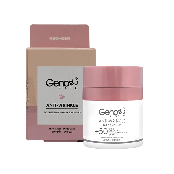 کرم ضد چروک روز ژنو بایوتیک مناسب سن +۵۰ حاوی هیالورونیک اسید و ویتامین C حجم ۳۰ میل
