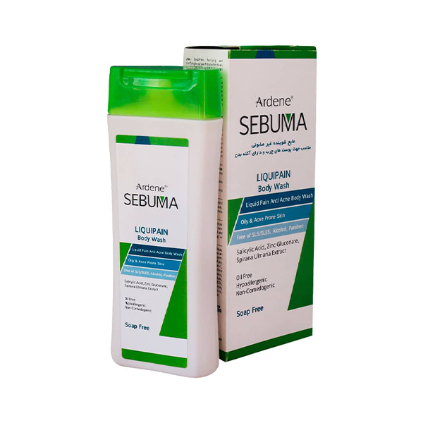 شوینده غیر صابونی بدن آردن بیوتی مدل Liquipain مناسب پوست‌های چرب و آکنه‌ای حجم ۲۵۰ میل