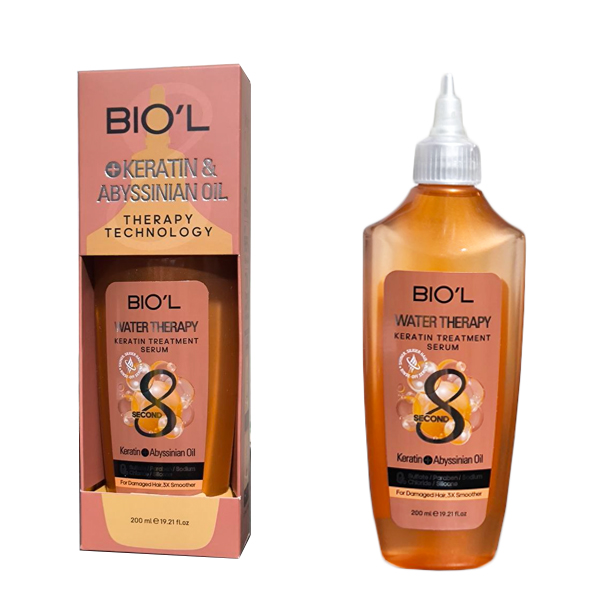 سرم تقویت کننده و ترمیم کننده مو بیول مدل Water Therapy حاوی کراتین احیا کننده حجم ۲۰۰ میل